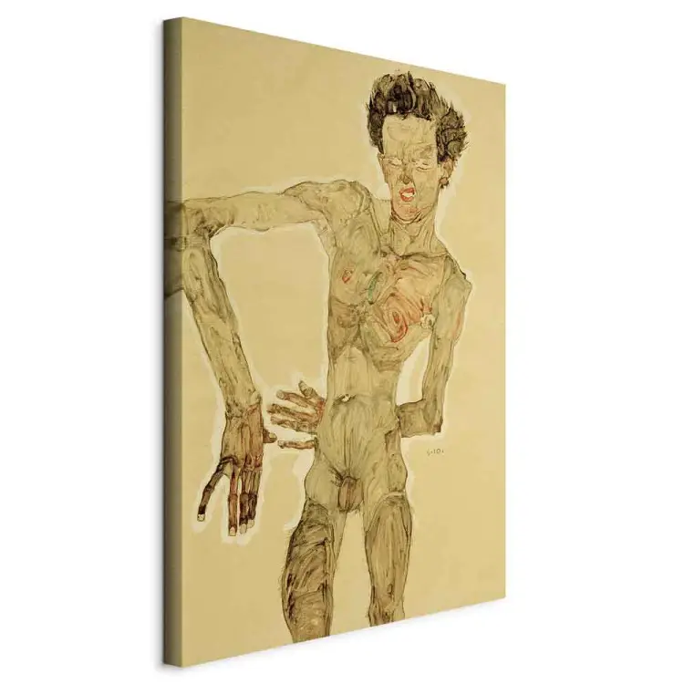 Lot - EGON SCHIELE (1890-1918) Autoportrait Pointe sèche sur papier