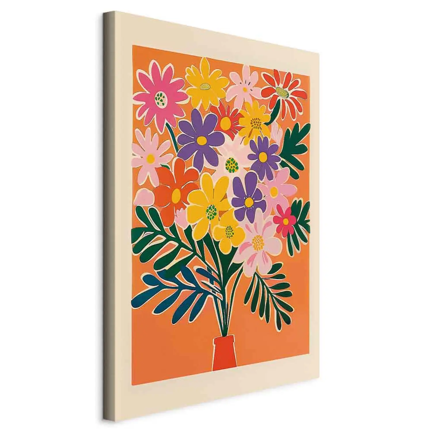 Lot De 3 Tableaux Fleurs Aquarelle - Décoration Murale Moderne Bouquet Bohème 50x70cm Sans Cadre