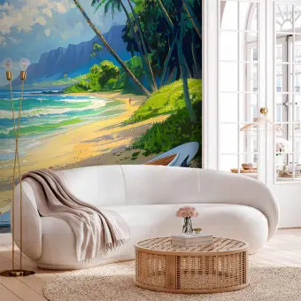 Papier peint rond Dream Beach Seychelles
