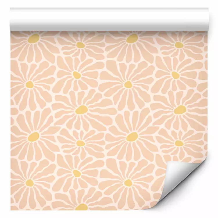 Fleurs délicates - motif pastel avec centres jaunes