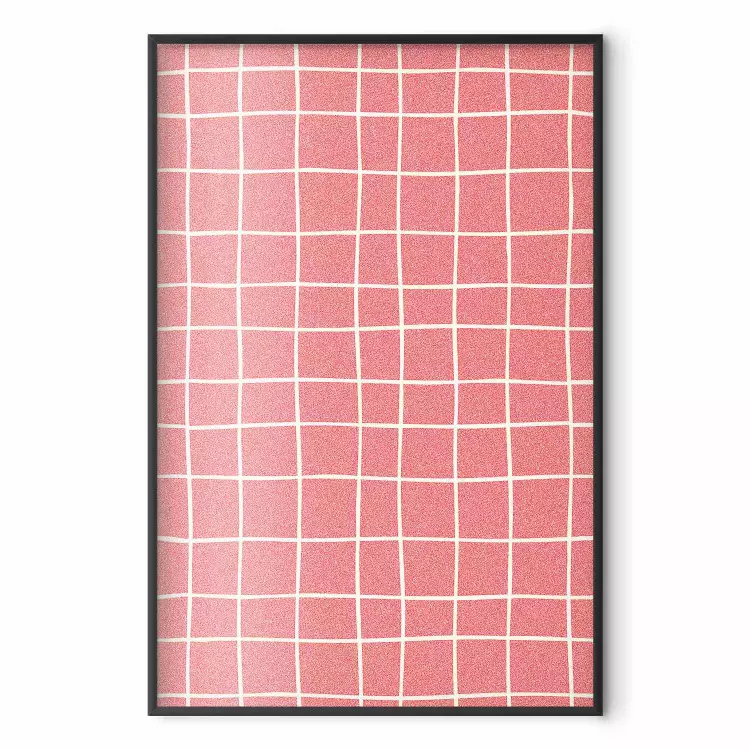 Carreau irrégulier - motif ondulé de rectangles rouges sur fond crème