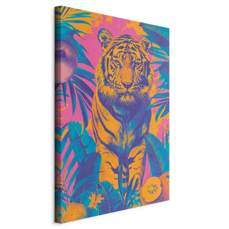 Tigre tropical - animal sauvage et plantes exotiques