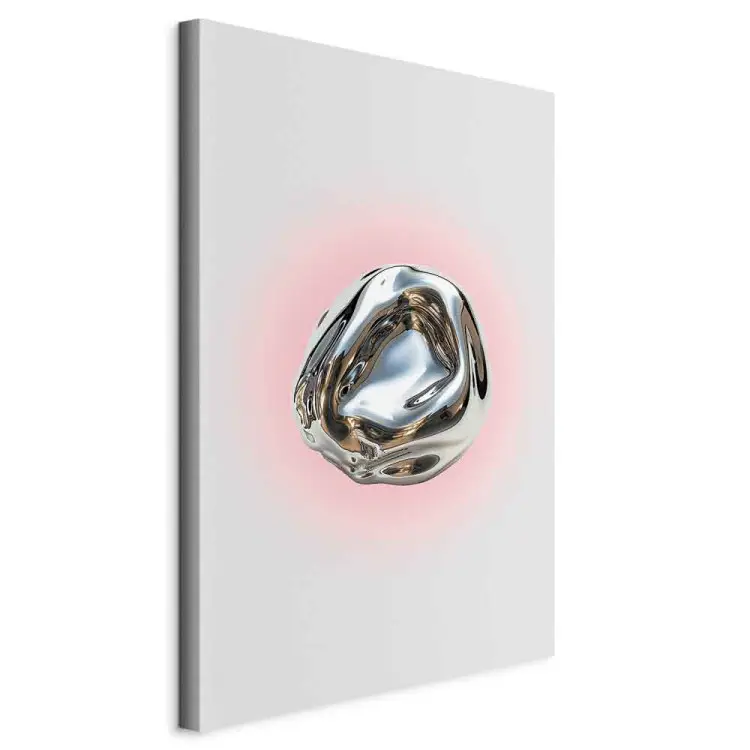 Forme argentée - sphère brillante sur fond clair