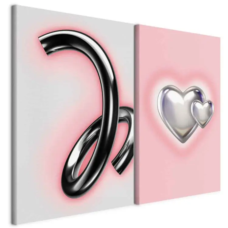 Chrome dynamique - cœurs métalliques sur fond pastel