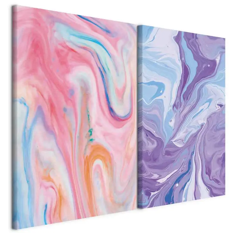 Ruisseaux colorés - formes pastel avec nuances de bleu