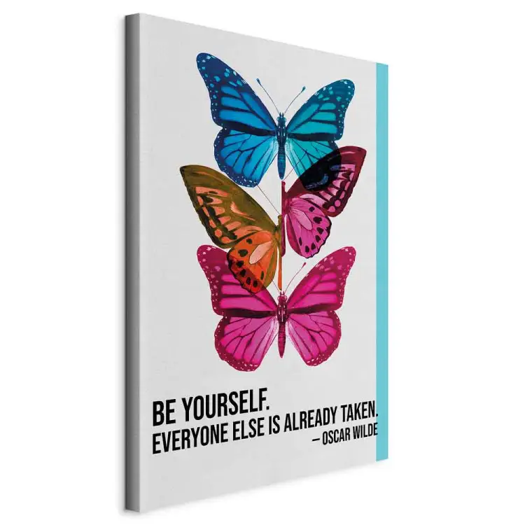 Papillons colorés - ailes multicolores avec citation de Wilde