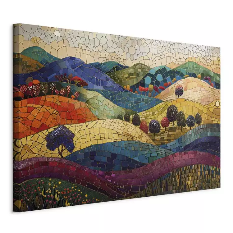 Collines colorées - Paysage en mosaïque, collines inspirées de Klimt