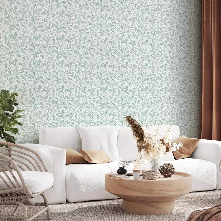 Delicate Pattern - subtle botanical motif in pastel shades of green