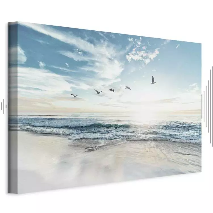 Tableau Décoration Murale Mer Rocher 60x40 Cm Impression Sur Toile Pour Maison Salon Noir Et Blanc - Maison