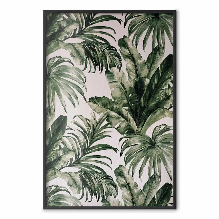Motif feuillu - feuilles tropicales dans une composition artistique