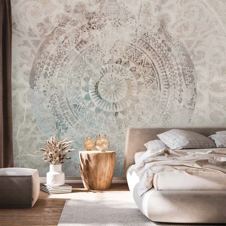 Mandala de la paix - détail sur marbre clair