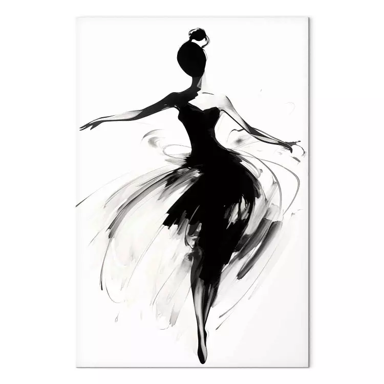 Ballerina in Dance - Elegant Silhouette in Black and White