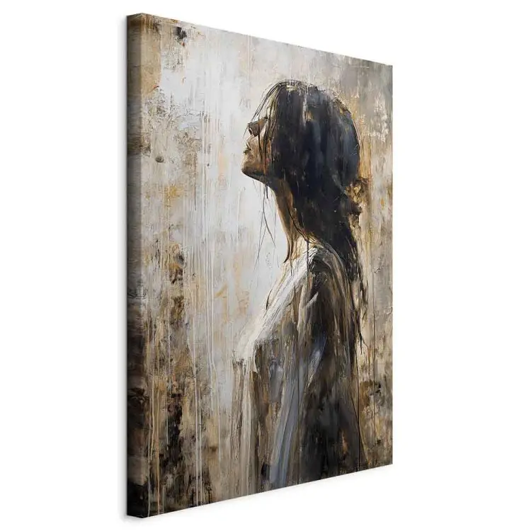 Reflet et ombre - profil d'une femme sur fond de peinture à l'eau