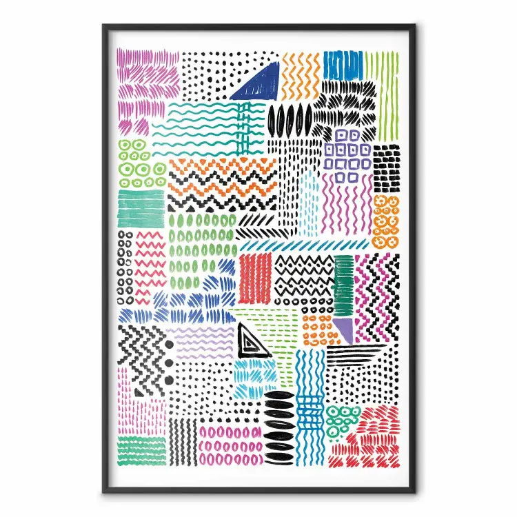 Motifs colorés - formes géométriques et lignes dans un style abstrait