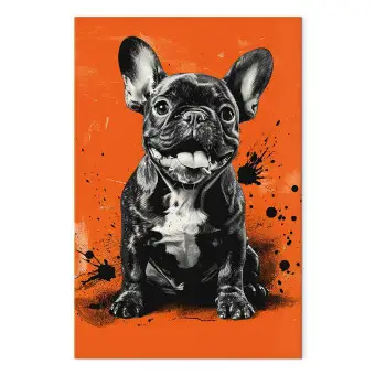 Tête De Bouledogue Origami Décoration Murale - 19x19cm Noir, Fabriqué En France Éco-Responsable