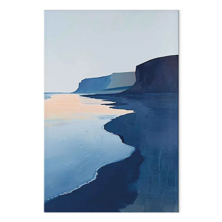 Silence maritime - illustration minimaliste d’un rivage paisible