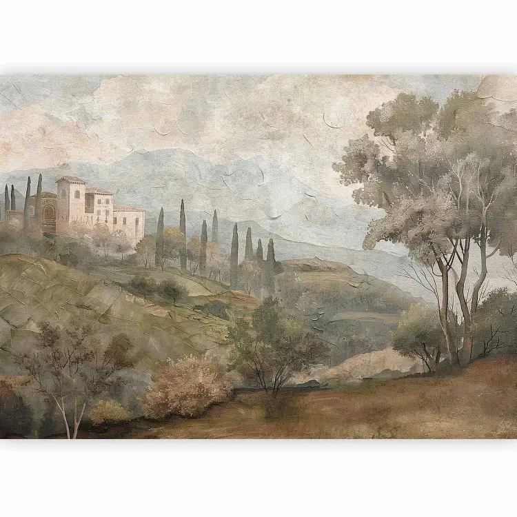 Villa toscane - paysage pittoresque avec cyprès et vieille bâtisse