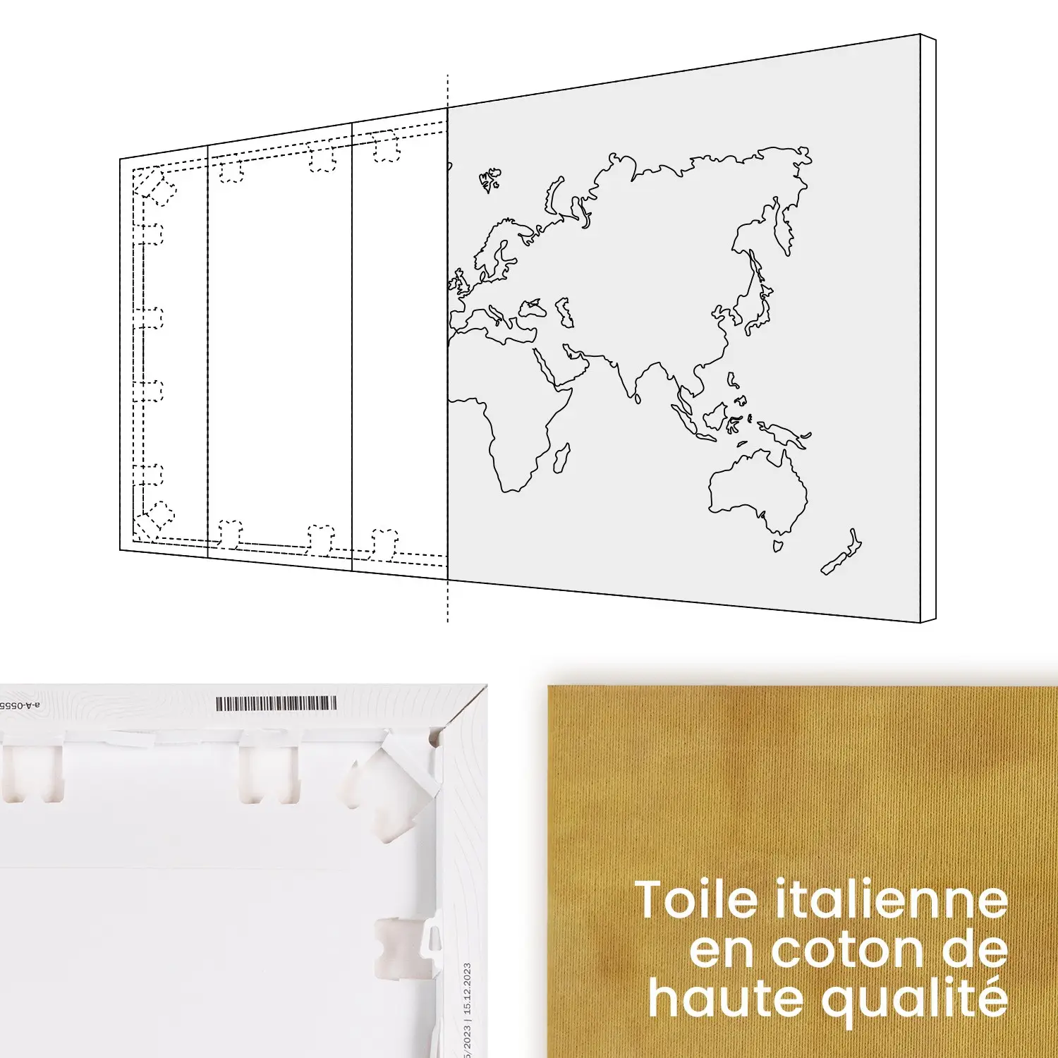 Tableau Déco : La Cascade De Kirifuri Par Hokusai - Toile Sur Cadre Bois - Prêt à Accrocher
