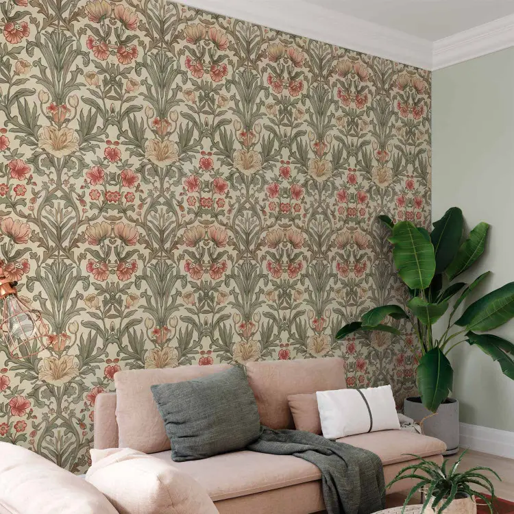 Composition décorative - fleurs ornementales dans des tons chauds