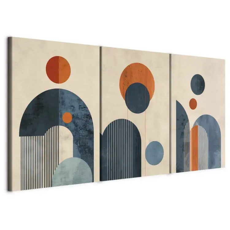 Inspiré Bauhaus - formes géométriques orange et bleu clair