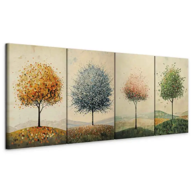 Saisons - arbres minimalistes en teintes douces