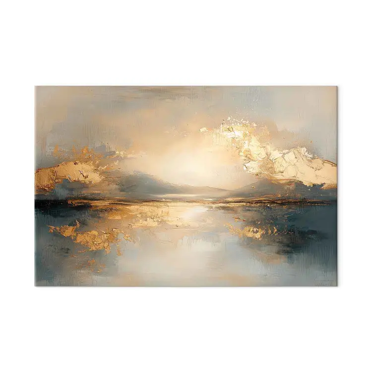 Baie paisible - paysage doré reflétant le ciel dans l’eau