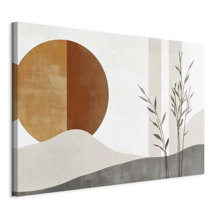 Harmonie orientale - coucher de soleil sur l’eau en style minimaliste