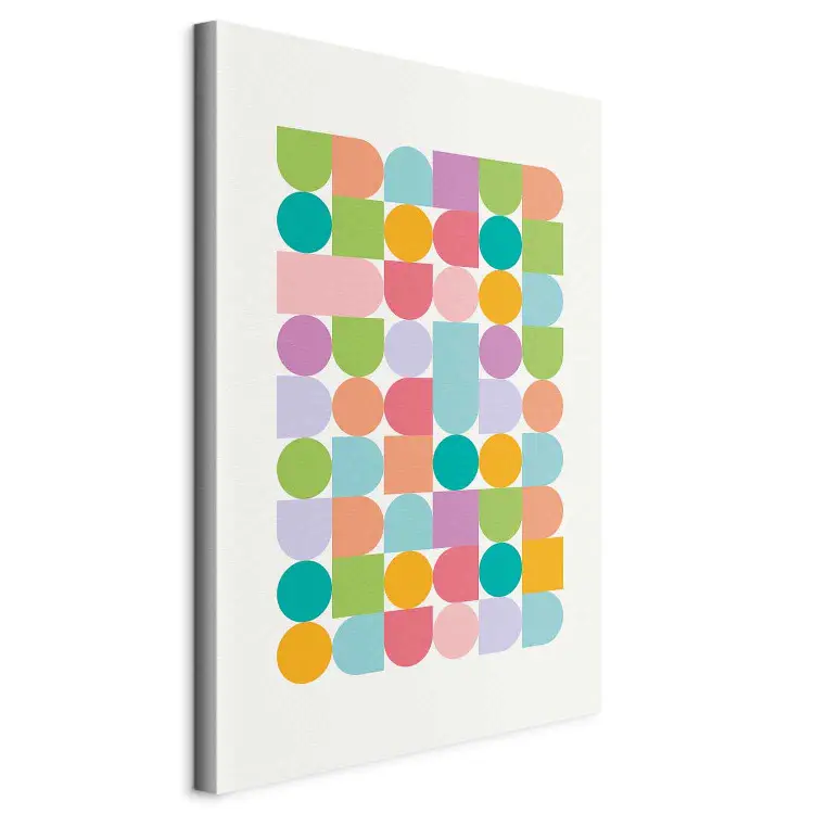 Code Coloré - agencement de figures géométriques aux tons pastels