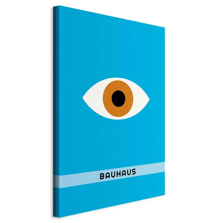 Œil Bauhaus - illustration minimaliste dans le style moderniste avec texte
