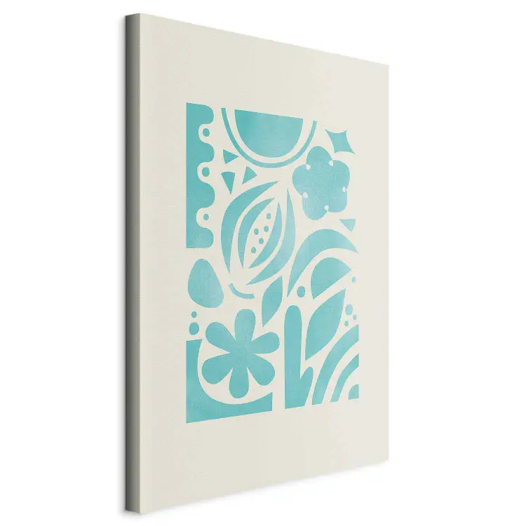 Flore Bleutée - fleurs et feuilles décoratives dans une composition graphique