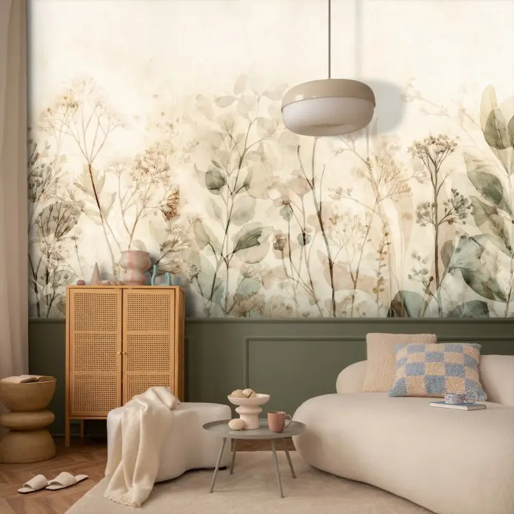 Aquarelle de fleurs sauvages - plantes et fleurs délicates dans une composition lumineuse