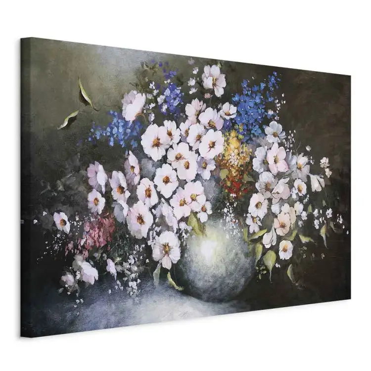 Vase blanc - Nature morte avec bouquet de fleurs