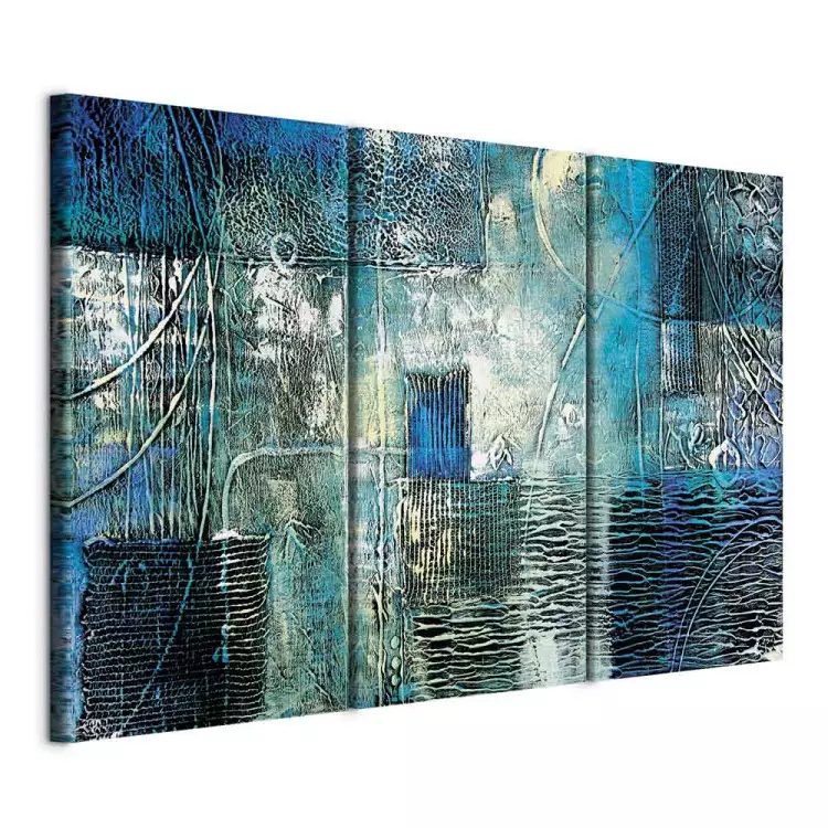 Fantaisie (3 pièces) - abstraction bleue avec diverses textures