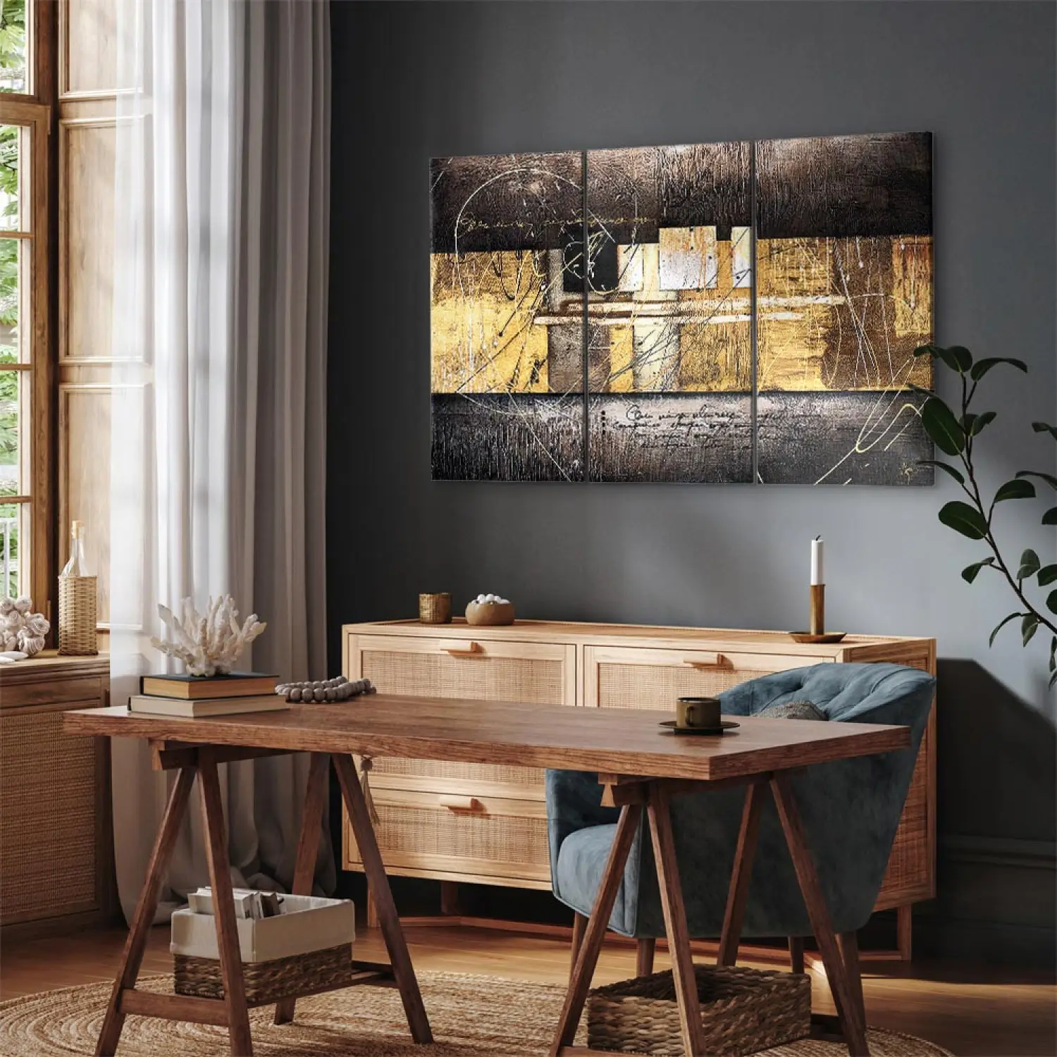 Tableau ésotérique Alchimie Sur Toile - 50x70 Cm - Neuf
