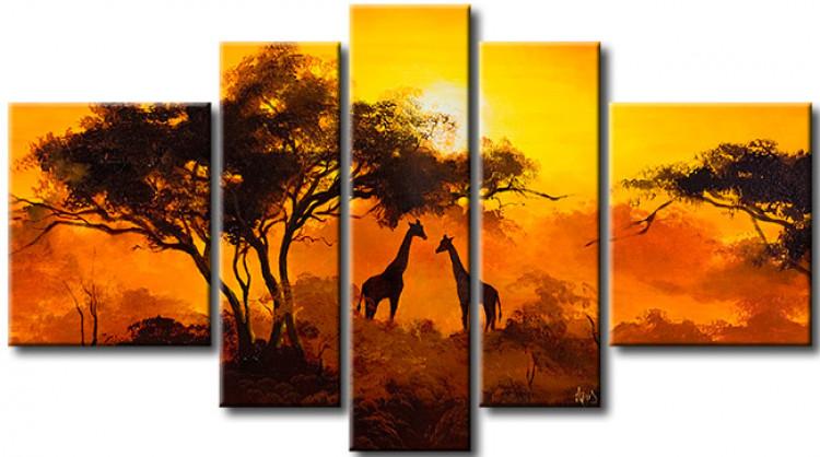 Peinture sur toile Girafe solitaire - Ethnique - Tableaux