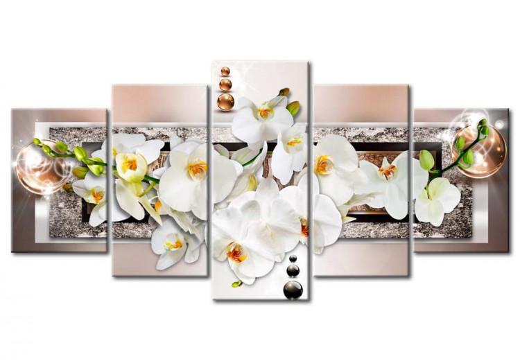 Tableau sur toile White abstract orchid