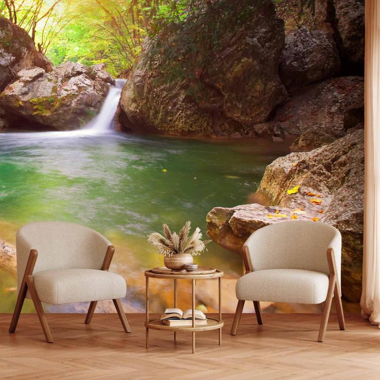 Papier Peint Adhésif Cascade 98X70 Cm Mural Décoration Feuille