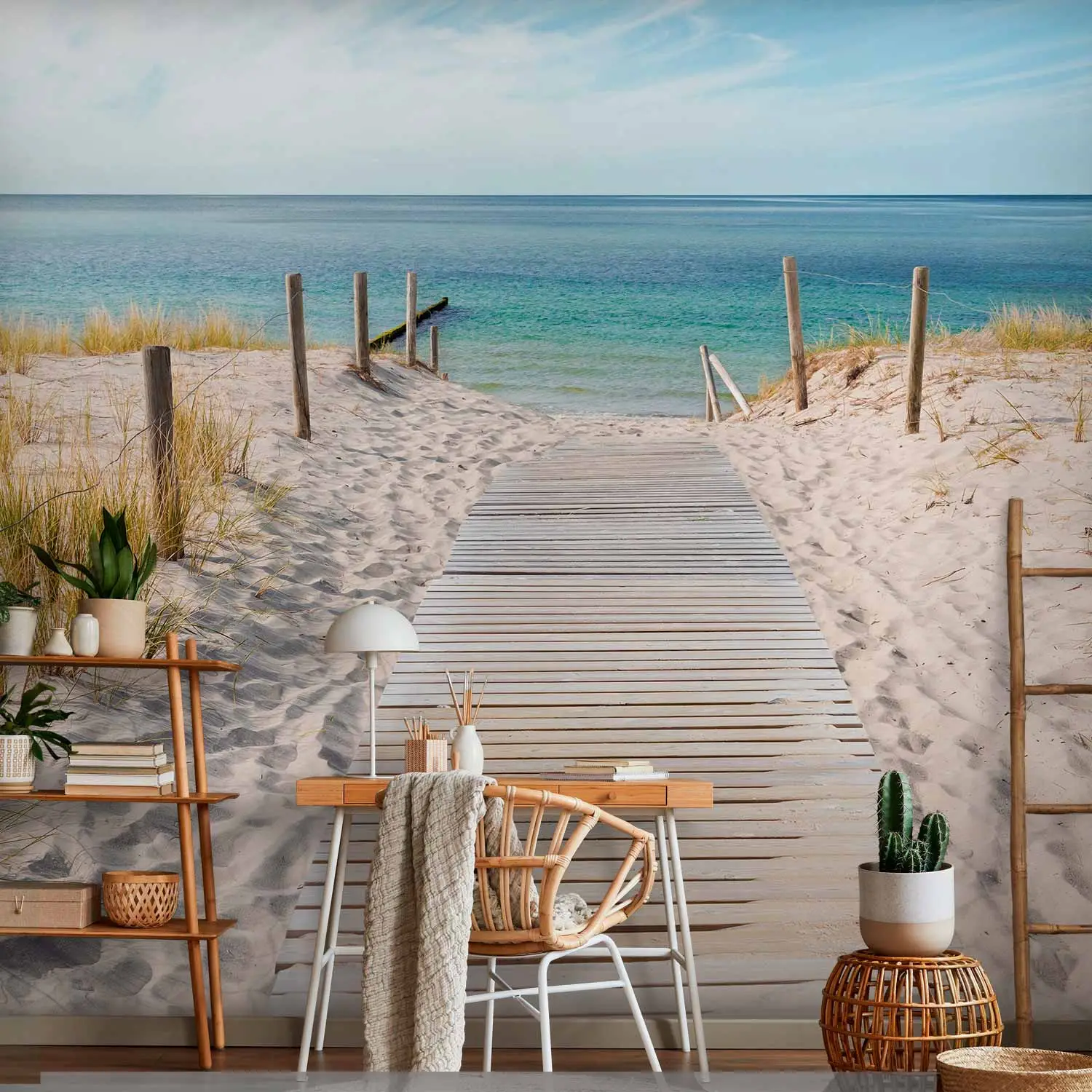 Papier Peint Intissé Surfer Beach Papier Peint Photo, Carrés, Beige
