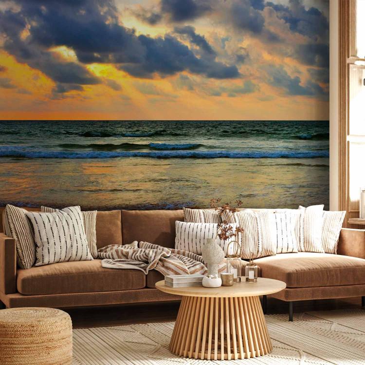 Papier peint Paysage marin exotique de soleil aquarelle. peinture