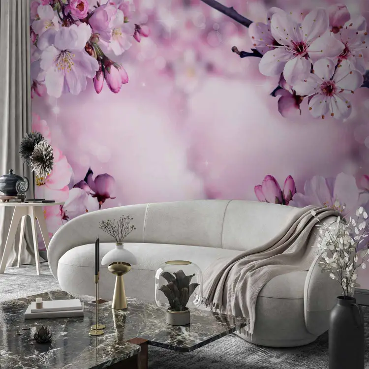 Printemps - composition violette de fleurs de cerisier