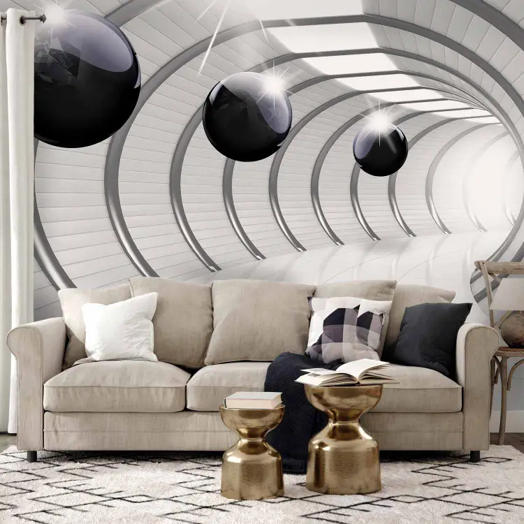 Papier peint intissé Tunnel futuriste II - perspective optique 3D avec ...