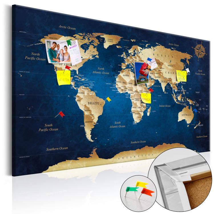 Tableau d'affichage en liège avec carte du monde, sans cadre, disponible en  différentes tailles, accessoires de montage inclus. : :  Fournitures de bureau