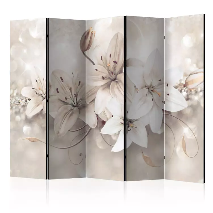 Lys diamantés II - lys blancs sur fond d'ornements