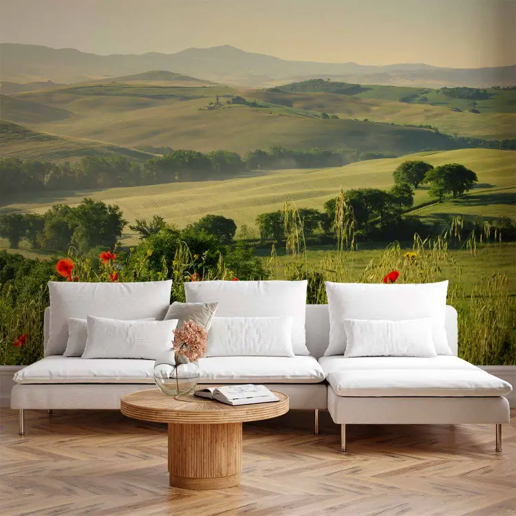 Papier Peint Adhésif Paysage Toscan Italie - Décoration Murale Vinyle - Pose Facile Peel And Stick
