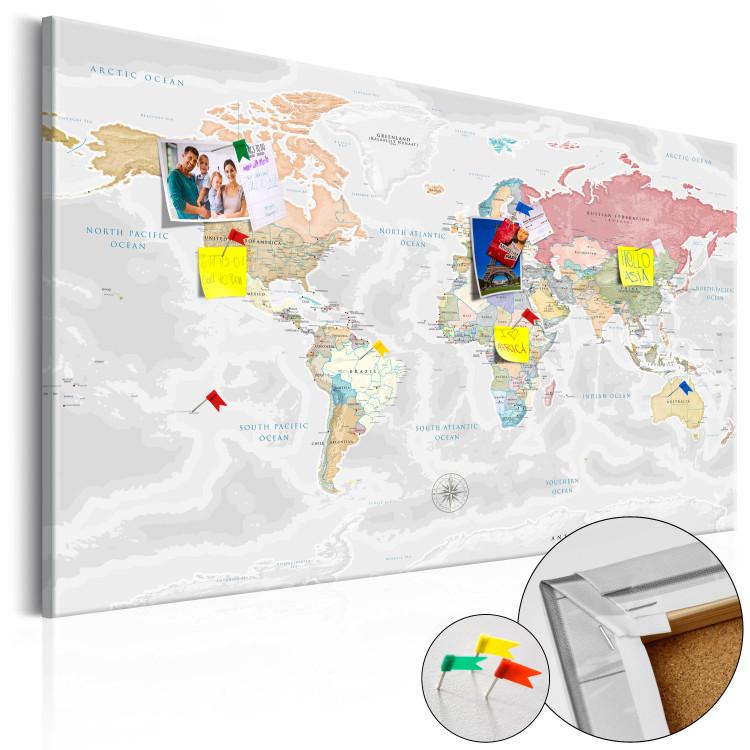 Tableau en liège carte du monde : folie colorée