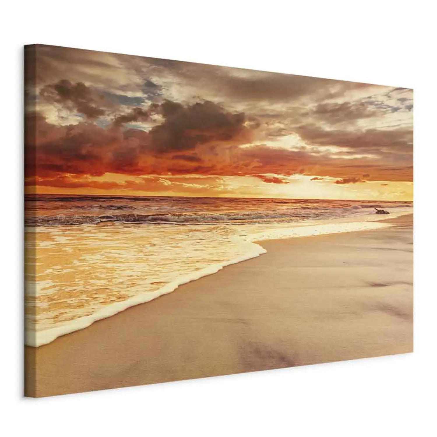 Toile Murale Plage Lever Du Soleil – 40x20 Pouces, Impression Nature Océan