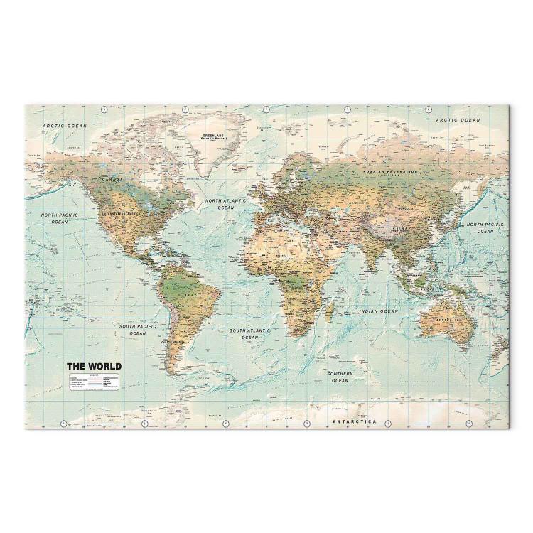Tableau carte du monde Pays colorés : toile imprimée mappemonde