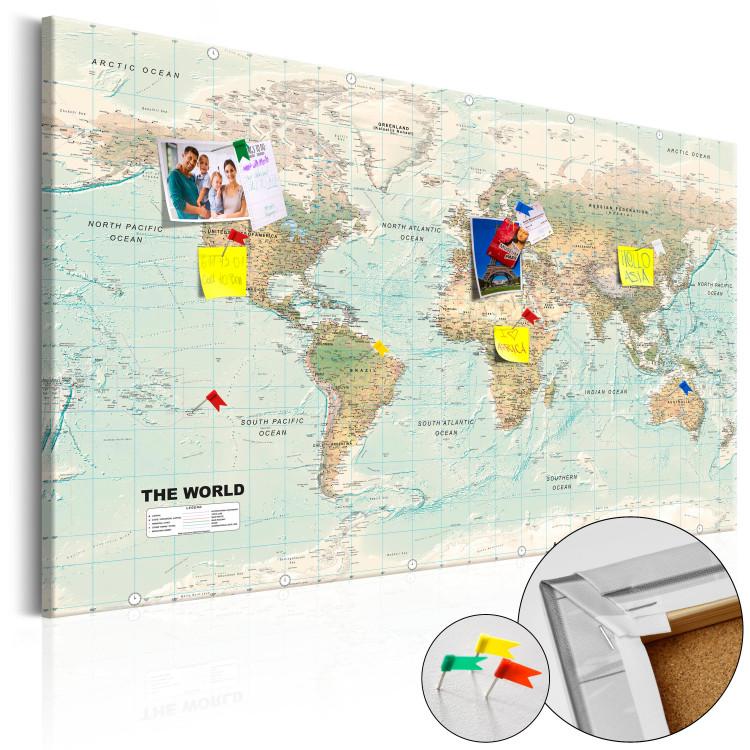 ▷ Tableau en liège - Carte du Monde en 3 parties