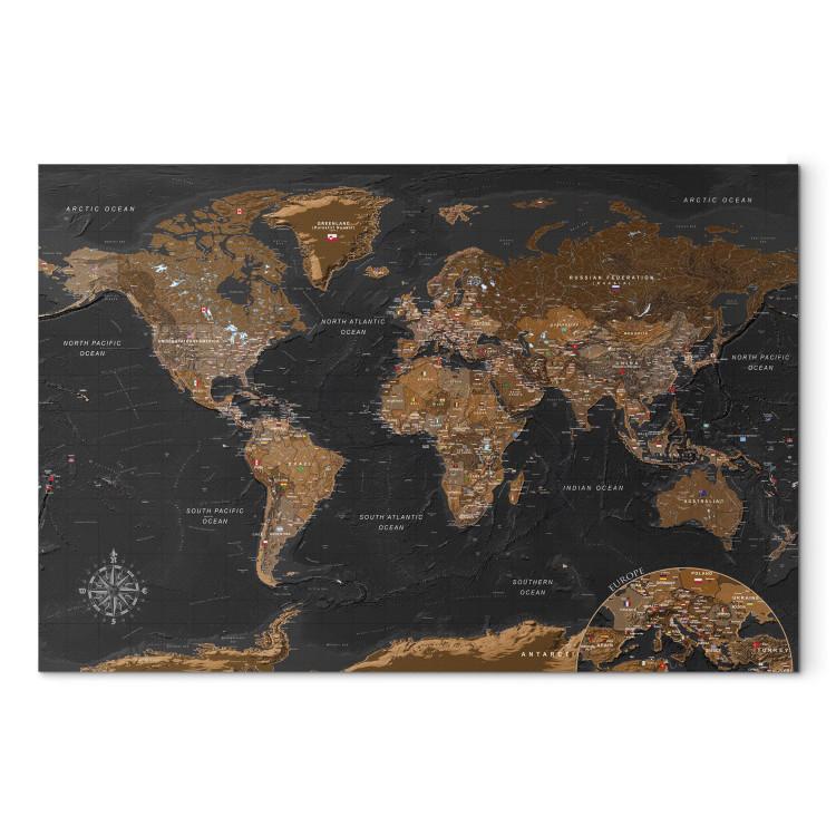 Tableau carte du monde Pays colorés : toile imprimée mappemonde