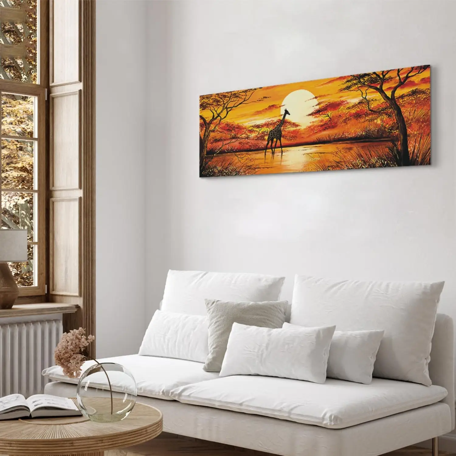 Tableau Déco Africain Tableau Déco Savane Africaine 150x75 Cm - Toile HD - Cadre MDF - Style Nature Et Animaux - Cadeau 150x75cm Toile HD